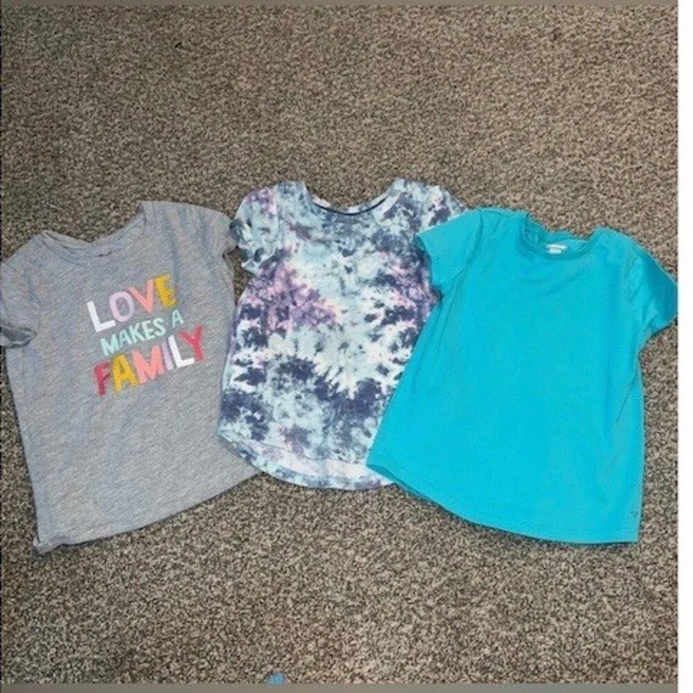 Girls 3-Pack Short Sleeve T-Shirts Tie Dye Love toddler girls 4T